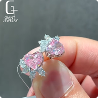 Boucles d'oreilles en forme de cœur rose, diamant cultivé en laboratoire certifié IGI, bijoux personnalisés pour femmes, or massif 9k 10k 14k 18k