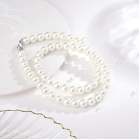 Merryshine – collier ras du cou en perles de coquille d'eau douce pour femme, Imitation blanche, baroque