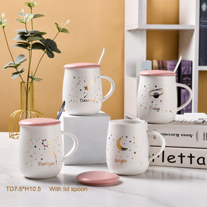 Tasse à café écologique en céramique <span class=keywords><strong>blanche</strong></span>, 1 pièce, faite à la main avec logo doré, en porcelaine mate, <span class=keywords><strong>licorne</strong></span> - Product Image 5