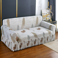 Housse de canapé moderne extensible en polyester 100% à motif géométrique, douce, respirante, en velours jacquard – Vente chaude