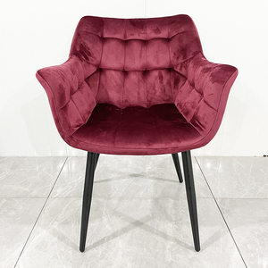 Nhung hiện đại vải Ergonomic kim loại cầm tay chân của khách chờ đợi tiếp tân phòng ăn ghế với cánh tay cho khách sạn căn hộ - Product Image 4