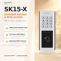 Teclado de Control de Acceso para Exteriores IP66 con Lector RFID, Entrada/Salida Wiegand, Cerradura Eléctrica, Resistente al Agua