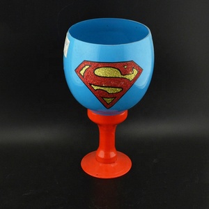 Verre à vin rouge décoratif peint à la main en <span class=keywords><strong>rose</strong></span> ou bleu Idée cadeau <span class=keywords><strong>unique</strong></span> pour la fête des mères - Product Image 4
