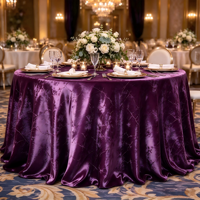 Nappe ronde en velours écrasé, nappe brillante en velours glacé pour mariage, banquet, hôtel et décoration de table d'anniversaire