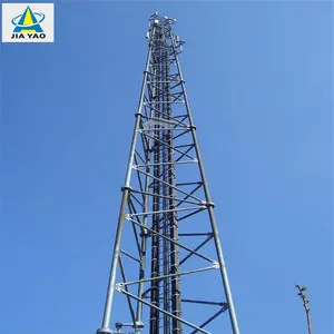 80m Höhe Korrosions beständiger röhrenförmiger, sich verjüngender zellularer Telekommunikation styp des gsm-Kommunikations-BTS-Turms