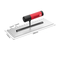 Truelle carrée crantée en acier inoxydable SHIJING 5100-12/15, outil manuel pour la maçonnerie et le plâtrage, idéal pour le ciment, la mastication et la décoration