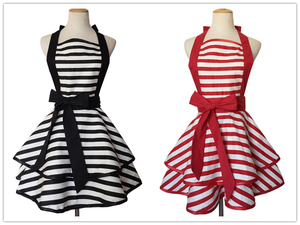 Mommy Và Tôi Hai Lớp Bông Tạp Dề Màu Đỏ Trắng Sọc Thiết Kế Đơn Giản Cho Nhà Bếp Nấu Ăn Yếm Cho Người Lớn Và Trẻ Em - Product Image 2