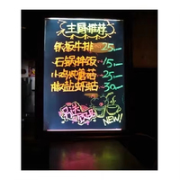 Vente chaude de haute qualité plexiglas panneau de publicité extérieure bonne qualité tableau noir écriture enseigne au néon