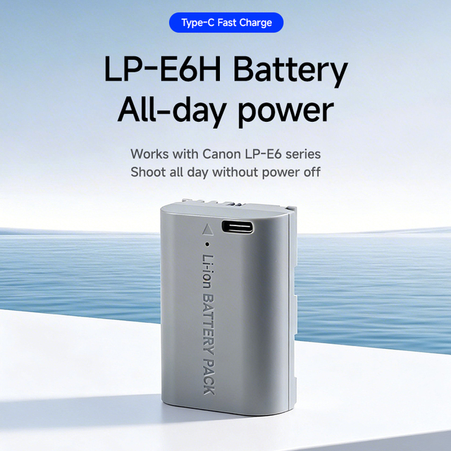 2800mAh Upgraded LPE6H Camera Battery with Type C Fast Charge and Full Decoding for Canon EOS R5 R6 5D Series