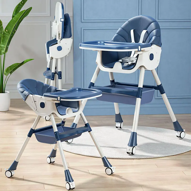 Neueste 4 In 1 faltbare Kunststoff Baby Cradle Hochstuhl mit Rädern Free Restaurant Baby Eat Stuhl Kissen bezug