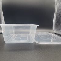 Boîte à lunch jetable transparente en plastique pour vente en gros, conteneur alimentaire à emporter avec couvercle