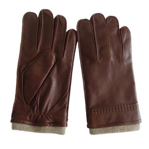 Gants en cuir d'agneau pour hommes, personnalisables, avec doublure en laine chaude, utilisation quotidienne, fabrication directe, vente en gros - Product Image 1