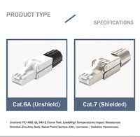 Conector de Terminación Tipo Sin Herramientas Linkwylan Cat 6A, Conector RJ45 Cat6a Sin Herramientas para Cable de Instalación Cat6A 23AWG