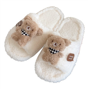 XIXITIAO <span class=keywords><strong>ciabatte</strong></span> bianche da letto pantofola soffice orso da donna scivola da donna carina <span class=keywords><strong>casa</strong></span> d'inverno pantofole di cotone peluche 2024 per le ragazze - Product Image 6