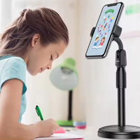 Dudukan ponsel harga murah, dudukan telepon genggam 360 Putar untuk Desktop Facetime Streaming langsung sudut tinggi merekam Video untuk IPhone