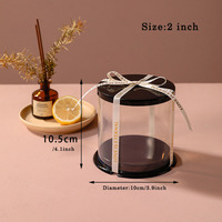 Boîte à gâteau de Noël transparente circulaire de 2 pouces, mini, biodégradable, en plastique alimentaire, pour pâtisserie