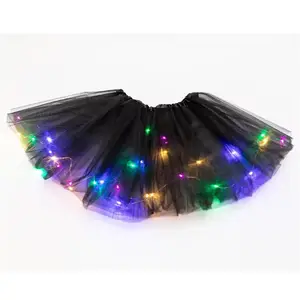 Colorful LED Lights Multicolor Chiffon Mesh Adult Tutu Carnival Party Tutu Skirt For Women And Children