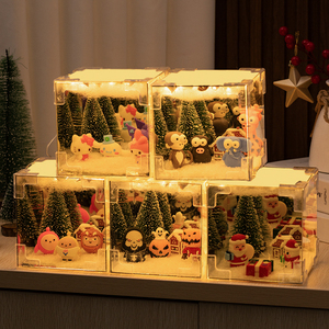 Nueva Lámpara de Espejo con Luces Navideñas, Decoración de Mesa para el Hogar, Cubo Mágico Navideño, Luz Nocturna Transparente, Decoración con Luz de Santa Claus y Nieve - Product Image 6