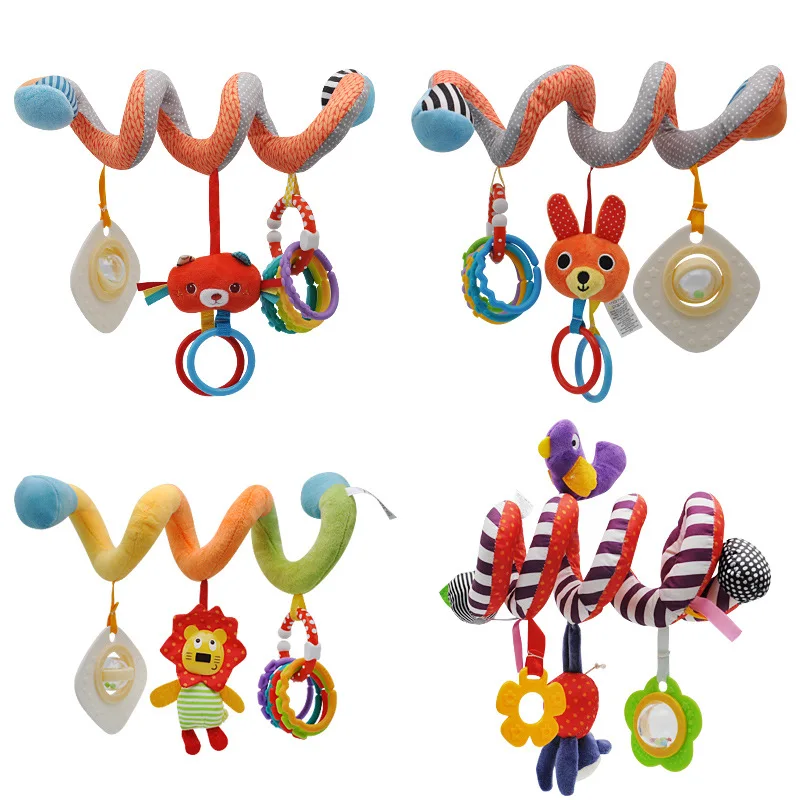 OEM-Customized Baby Hanging Rattle, Stroller Safe Soft Material Plush Toy, Stroller Activity, Spiral