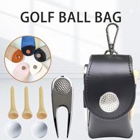 Ensemble d'accessoires pour sac de golf portable léger, avec rangement pour balles de golf, porte-tee de golf, outil de réparation de divots et sac banane avec clip