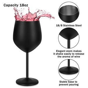 Verre à vin rouge haut de gamme de 500 ml, fabriqué en acier inoxydable 304, avec une poignée ergonomique pour les mariages et événements - Product Image 3