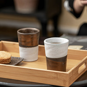 Mug en céramique fait main, finition mate rétro, tasse à café pour hôtel et restaurant, 10 oz, couleur unie - Product Image 1