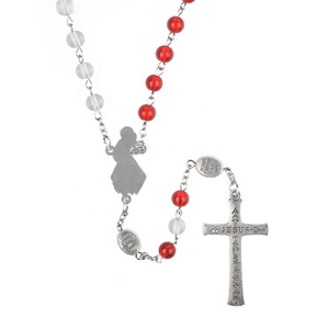 Rosario de <span class=keywords><strong>la</strong></span> Divina Misericordia con Cuentas Rojas y Transparentes Collar <span class=keywords><strong>Coronilla</strong></span> de Jesús Regalo Religioso <span class=keywords><strong>para</strong></span> Oración Católica - Product Image 6