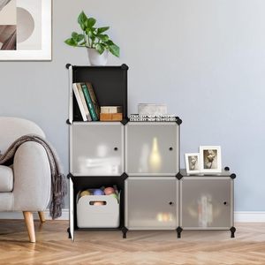 Étagère de rangement en PP, couleur unie, réglable, détachable, librement combinable, idéale pour ranger sacs, chaussures et vêtements - Product Image 6