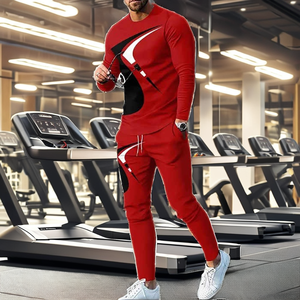 ชุดกีฬาฤดูหนาวคุณภาพพรีเมียม สำหรับออกกำลังกาย ฟิตเนส ผ้าฝ้าย 100% น้ำหนักเบา ระบายอากาศได้ดี ชุดวอร์มเทคฟลีซสำหรับผู้ชายแบบสองชิ้น - Product Image 2