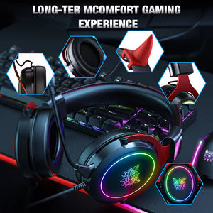 2025 Onikuma New X10 Cool RGB LED <span class=keywords><strong>Auriculares</strong></span> para juegos <span class=keywords><strong>Auriculares</strong></span> con malla metálica Best Seller - Product Image 4