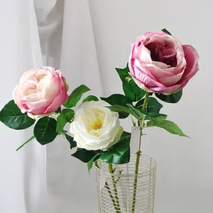 Valentinstag künstliche Seide Rose Blume Single Stem Latex Rose Hochzeit dekorative Blume