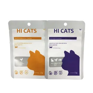 도매 사용자 정의 인쇄 플라스틱 적층 가방 3 측면 씰링 알루미늄 호일 파우치 간식 애완 동물 사료 고양이 음식에 대한 사용자 정의 마일라 가방