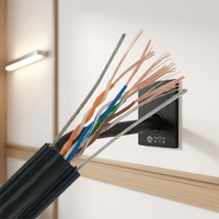 Kabel Cat5e FTP Outdoor + Kabel Daya + Kabel Jaringan Cat 5e Berpelindung dengan Pita Aluminium
