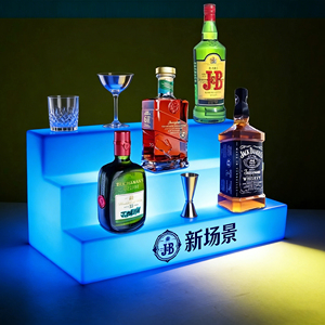 24-inch 3-traps LED verlichte PE moderne commerciële bar wijnkelder hotel drankenfles display schap eetkamer buiten IP65 - Product Image 6