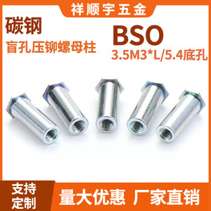 Tuerca de presión Xiang Shunyu BSO-3.5M3*L de acero al carbono grado A, totalmente roscada, nivel 8.8, para chasis de chapa metálica - Product Image 5
