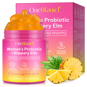 Onebtanicl nữ tính Probiotics Gummies hỗ trợ PH cân bằng sức khỏe đường ruột hệ thống miễn dịch của phụ nữ Probiotic Gummies với trơn ELM - Product Image 1