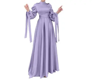 Fabricación Abaya vestido de lujo elegante árabe ropa túnica modesto vestido islámico con bufanda