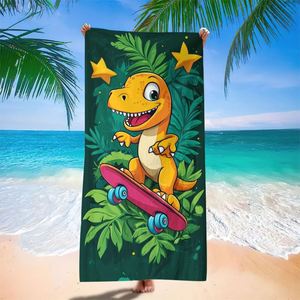 Juego de Toallas de Playa Modernas de Poliéster Ecológico de Gran Tamaño, Personalizadas con Logotipo, Estampado de Dinosaurios y Flores, para Gimnasio de Verano - Product Image 2