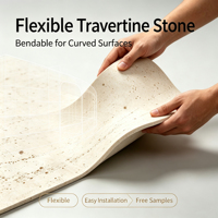 Pierre flexible en travertin, design ultra-léger pour les murs de réception de bureaux et les zones d'accueil.