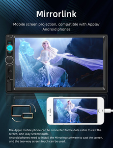 BQCC 2DIN 7 "Radio de coche 7 luces de colores MP5 Player FM BT Carplay <span class=keywords><strong>Android</strong></span> Aurto Mirrorlink Car Stereo TF USB Control remoto F7010C - Product Image 6
