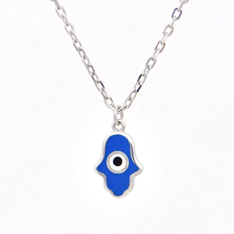 Encantador colgante de fantasma azul 925 collares de plata esterlina para Mujeres Hombres mejor amigo pareja joyería de moda