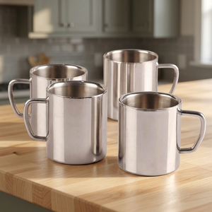 Custom Logo 304 Stainless Steel Double <b>Wall</b> Eco-Friendly Coffee Travel Mug Handle Leak-Proof Lid Thermal <b>Insulation</b> Low Price - Product Image 3