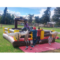Jouet pour adultes, équipement de divertissement, taureau mécanique gonflable, jeu de rodéo mécanique, PVC 6x6m, garantie de 3 ans