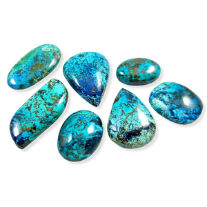 Radha Arts Shattuckite Cabochon Natural Semi-Precious Blue Healing Crystals Mix Shapes 25-40mm Loose Gemstones Rajasthan - Product Image 1