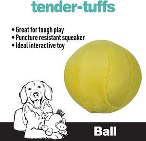 Cina OEM/ODM Puppy Tender Tuffs Ball Tough peluche Dog Toy palla rotonda colorata con Squeaker resistente alle forature - Product Image 3