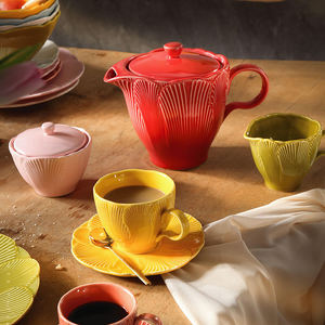 Set Perlengkapan Makan Porselen Keramik Solid Gaya Eropa Hotel Mewah Mangkuk Piring Cangkir LovingHome untuk 2 Orang - Product Image 6