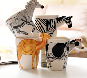 แก้วกาแฟเซรามิคลายช้างและสลอธน่ารัก3D ถ้วยน้ำลายตลกสำหรับเด็กและของขวัญสำหรับสำนักงาน - Product Image 3