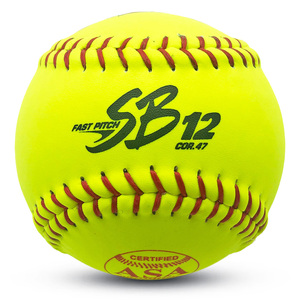 Pelota de Softbol Personalizada con Logotipo, 12 Pulgadas, Núcleo de Poliuretano y Cuero Dividido, Control de Compresión COR.47,375 Ibs, para Juego de Lanzamiento Rápido - Product Image 1