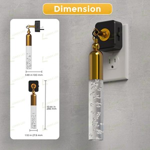 Lampes de chevet de luxe LOHAS Golden Nite Lites à brancher avec capteur crépusculaire et variateur d'intensité, style <span class=keywords><strong>bulle</strong></span>, pour chambre à coucher - Product Image 6
