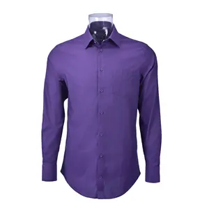 RTS 100% pamuk erkek düz dimi iş 'smokin gömlek uzun kollu DP olmayan demir elbise gömlek erkekler için